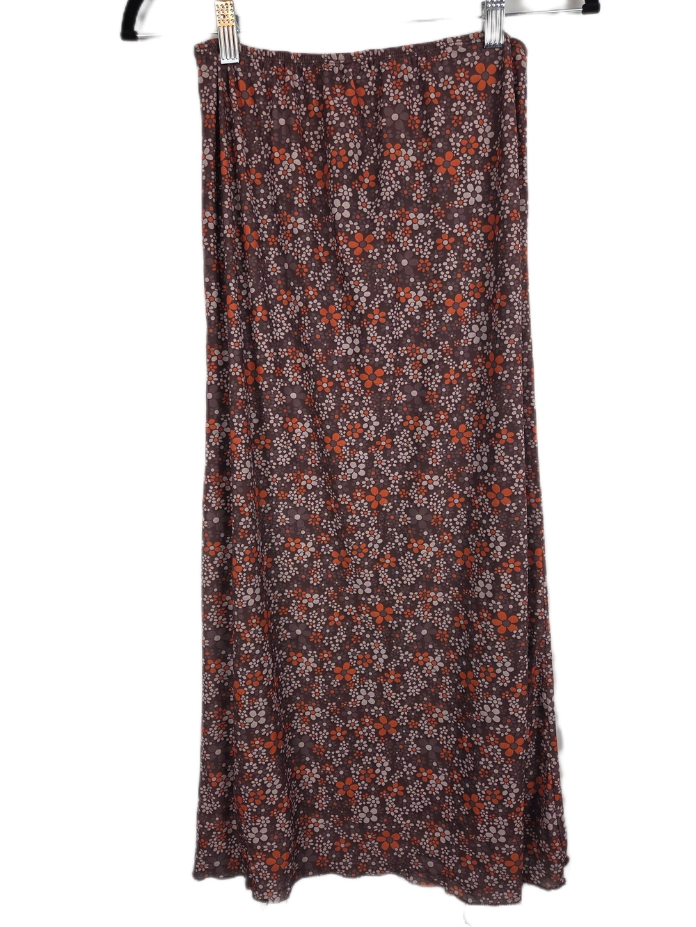 Ardene Floral Midi Skirt in Brown and Rust